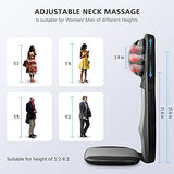 Snailax shiatsu Neck & Back Massager with Heat, Full Back Kneading Shiatsu or Rolling Massage, Massage Chair pad with Height Adjustment, Back Massager for Neck and Shoulder Snailax