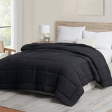 Hearth & Harbor Down Alternative Comforter - All Season Soft Quilted Full Bed Comforter Duvet Insert with Corner Tabs - Full Size Black Hearth & Harbor