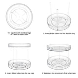 VAEHOLD 2 Tier Lazy Susan Turntable Spice Rack Organizer for Kitchen Cabinet, Farmhouse Tiered Tray Decorative Trays for Fruit, Snacks - Organizer for Cupboard, Pantry, Bathroom, Table VAEHOLD