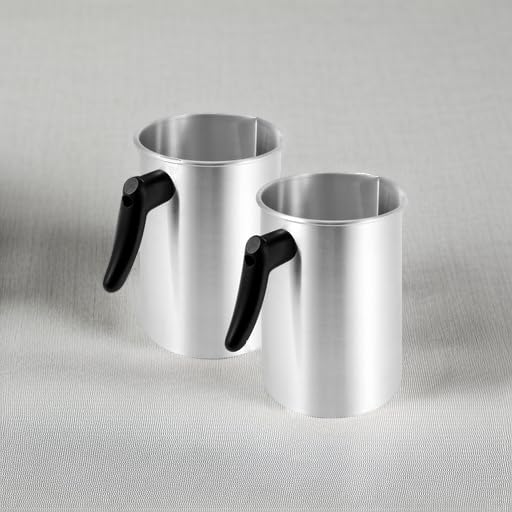 FUNSUEI 2 Packs Candle Making Pouring Pot, 4 Pounds Wax Melting Pot with Dripless Pouring Spout & Heat-Resisting Handle, Aluminum Candle Making Pitcher for DIY Candle Making Kits, FUNSUEI