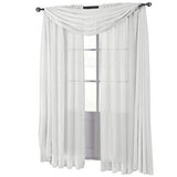 Royal Hotel Bedding Abri White Rod Pocket Crushed Sheer Curtain Panel 1PC Only, 50x108 inches Royal Hotel Bedding