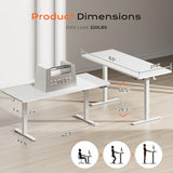 Huuger 63 x 28 Large Electric Standing Desk, Height Adjustable Computer Desk, 27.6" Deep Desktop, Stand up Gaming Office Table with 2 Hooks, 3 Preset Heights, for Home Office, White Huuger