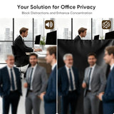 YUCOBE 72" x 66" Cubicle Curtain for Office Privacy Curtains for Room Divider Door, Desk Shade for Cubicle to Block Ligh, Temporary Door for a Room Privacy, 1Pcs with 4 Hook, Black YUCOBE