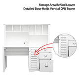 Holaki Vintage Wood Executive Computer Desk with Drawers and Bookshelf for Small Spaces Holaki