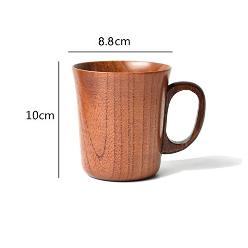 Handmade Wooden Coffee Cup Tea Cups Drinking Wood Mug with Handle for Beer/Coffee/Milk (Typ 2) - WoodArtSupply