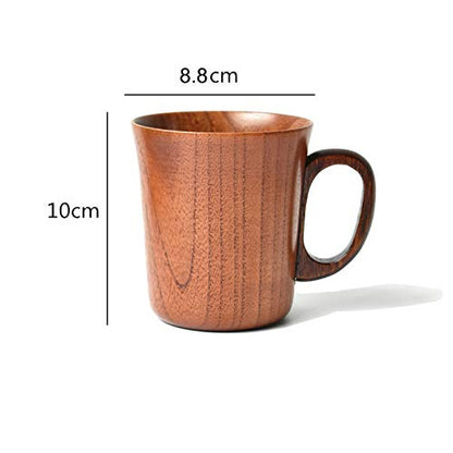 Handmade Wooden Coffee Cup Tea Cups Drinking Wood Mug with Handle for Beer/Coffee/Milk (Typ 2) - WoodArtSupply