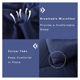 DOWNCOOL Blue Full Size Comforter Set - All Season Bedding with 2 Pillowcases - 3 Pieces - Down Alternative Comforter Set DOWNCOOL