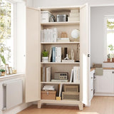 Zevemomo 70.87" Tall Metal Storage Cabinet with 3-Digit Combination Lock, Steel Pantry Cabinet with 4 Adjustable Shelves & 2 Doors, Secure Freestanding Organizer for Home, Office, Garage, Beige Zevemomo