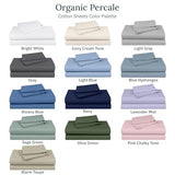 California Design Den Sheets Queen Size Bed Set - Soft 100% Organic Sheets with Deep Pockets, Crisp Percale, Breathable and Durable Bedding Set - True Ivory California Design Den