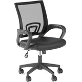 OS MOTOR Home Office Chair, Ergonomic Mid-Back Mesh Desk Chair with Lumbar Support, Adjustable Swivel Rolling Design, Comfy Armrest for Work, Study, Gaming, Vanity, Black OS MOTOR