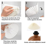 KUNJOULAM Cute Small Pleated Lamp, Modern Bedside Nightstand/Table Lamp with Beige Lampshade, Metal Base for Bedroom, Home Office, Living Room, Kids Dorm with E12 Bulb KUNJOULAM