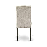 East West Furniture X677EL635-9 9-Piece Dining Set - Dinner Table Rectangular Top - 8 Beautiful Dining Chairs Padded Seat and Back (Distressed Espresso & Wire Brushed Black Finish) East West Furniture