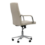 Workspace by Alera Leather Task Chair, Supports Up to 275 lb, 18.19" to 21.93" Seat Height, White Seat, White Back Alera
