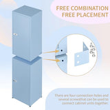 MIOCASA Metal Locker Storage Cabinet with Lock and Shelves,Single Door Lockable Cabinet for Bedroom,School,Kindergarten (Blue) MIOCASA