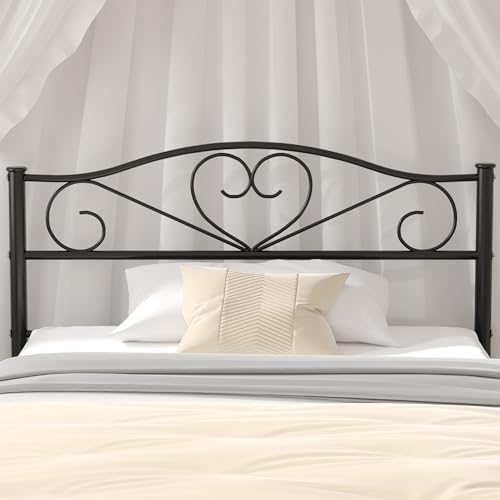VECELO Metal Platform Bed Frame with Headboard & Footboard, Steel Slats Mattress Foundation, No Box Spring Needed, Twin, Matte Black VECELO