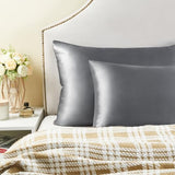 BEDELITE Satin Pillowcase for Hair and Skin, Super Soft and Cooling Similar to Silk Pillow Cases 2 Pack with Envelope Closure, Gift for Women Men(20"x30" Queen Size, Dark Grey) BEDELITE