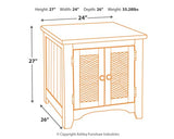 Signature Design by Ashley Wystfield Farmhouse End Table with Storage, Distressed White & Brown Finish Signature Design by Ashley