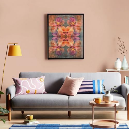 Kaleidoscope Orchid pattern-107745 Diamond Painting Kits, DIY 5D Paint for Adults Kids, Full Drill Crystal Diamond Drawing Suitable for Home Wall Decoration Fhuyiks