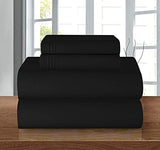 Elegant Comfort Luxury Soft 1500 Premier Egyptian 4-Piece Premium Hotel Quality Wrinkle Resistant Coziest Bedding Set, All Around Elastic Fitted Sheet, Deep Pocket, Twin/Twin XL, Black Elegant Comfort