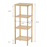 AmazerBath Eco-Friendly 4-Tier Bamboo Storage Shelf - Versatile Rack for Home and Bathroom AmazerBath