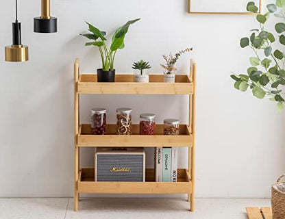 PELYN Console Table, Entryway Table with 3 Tier Storage Shelves, Bamboo Sofa Table for Entryway, Living Room, Hallway, Couch, Kitchen, Bathroom - WoodArtSupply