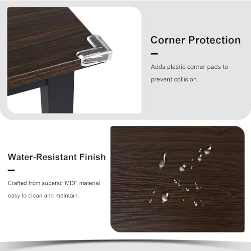 Feonase 5-Piece Dining Table Set for 4-8 People, 63" Extendable Kitchen Table Set with 2 Benches and 2 Square Stools, Dining Room Table with MDF Wood Board, Easy Clean, Dark Brown Feonase