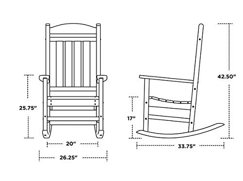 POLYWOOD R100BL Presidential Rocking Chair, Black - WoodArtSupply