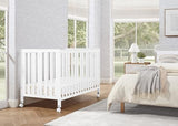 Simmons Kids Aria Full Size Portable Folding Crib - Greenguard Gold Certified, Bianca White
