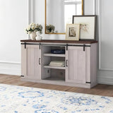FAVSH Farmhouse TV Stand for 65 inch Television Stand, Entertainment Center with Storage Cabinet and Sliding Barn Doors & Adjustable Shelves, Rustic Media Console Table for Living Room FAVSH