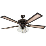 Prominence Home Glenmont, 52 Inch Farmhouse LED Ceiling Fan with Light, Pull Chain, Three Mounting Options, Dual Finish Blades, Reversible Motor - 40278-01 (Oil-Rubbed Bronze) Prominence Home