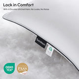 Swandream Goose Feather and Down Bed Pillow Standard Size Single Pack, Luxury 3-Chamber Pillows with Soft & Down-Proof Cover, Fluffy Plush Hotel Pillow for Side, Back & Stomach Sleepers Swandream