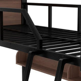 Harper & Bright Designs Twin Over Full Bunk Bed with Storage Shelves and LED Lights, Metal Bunk Bed Frame for Kid Teens, Space-Saving & Noise-Free Design, Black Harper & Bright Designs