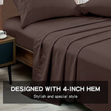 FreshCulture Queen Flat Sheet - Hotel Quality Queen Flat Sheet Only - Brushed Microfiber Top Sheet - Ultra Soft & Breathable - Wrinkle-Free - Easy Care - Single Flat Sheet (Queen, Brown) FreshCulture