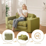 YOSHOOT Loveseat Sleeper Sofa,55" Convertible Sofa Bed Couch Futon Couches for Living Room,3-in-1 Pull Out Floor Couch with Backrest and Pillows, Green YOSHOOT