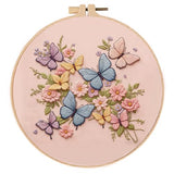Embroidery Kit for Beginners & Adults Starter Kit, Cross Stitch Kits,DIY Hand Embroidery Needlepoint Set with Hoop, Pre-Printed Fabric, Threads and Instructions (Butterfly)