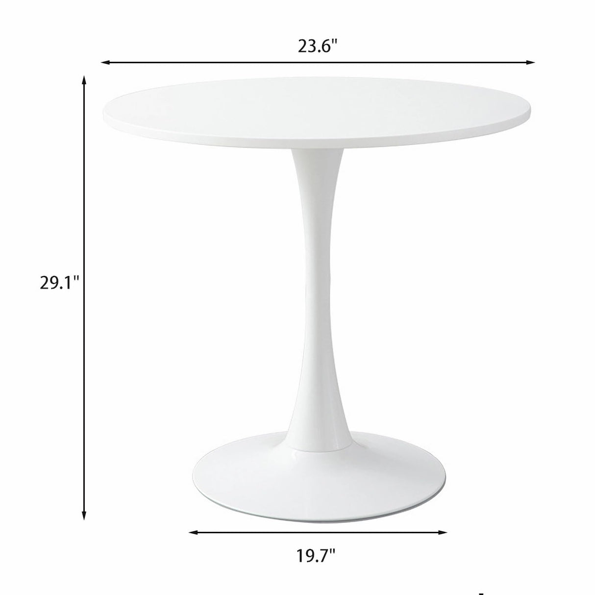 Generic Round Dining Table, Modern Dining Table, 24 Inch Kitchen Dining Table for 2-4 People, Casual Coffee Table with Pedestal for Small Space, Dining Room, Living Room and Cafe, White Generic