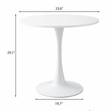 Generic Round Dining Table, Modern Dining Table, 24 Inch Kitchen Dining Table for 2-4 People, Casual Coffee Table with Pedestal for Small Space, Dining Room, Living Room and Cafe, White Generic