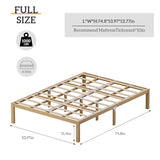 Bamboo Bed Frame Full Size Wood Platform Bedframe Solid Stable with Non-Slip Slats Support Tall Bed No Box Spring Needed Heavy Duty Easy Assembly Noise Free Nature bambooflow