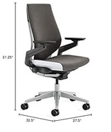 Steelcase Gesture Office Chair - Ergonomic Work Chair with Wheels for Carpet - Comfortable - Intuitive-to-Adjust for Desk - 360-Degree Arms - Graphite Gray Fabric Steelcase