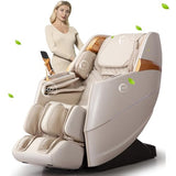 CareTech Oversize 4D Massage Chair Full Body Zero Gravity Massage Recliner Chair SL Track Motorized Extension Calf Kneading Massage Yoga Stretch Back Heating 20 Modes Space Saving AI Control Ivory CareTech