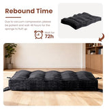 feliz home 10" Futon Mattress Queen Size,Futons Sofa Couch Bed with Straps, Thick Corduroy Floor Mattress for Adults, Roll Up Folding Mattress Shredded Foam Filling, Medium Firm (Black, Queen) feliz home