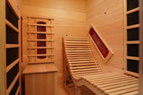 AURGOD Corner Sauna for 1 Person, Infrared Wooden Sauna Room, Luxurious Canadian Hemlock Home Sauna with Recliner, 2300 W 8 Heating Element, Low EMF Full Size Indoor Spa-Fast Delivery AURGOD
