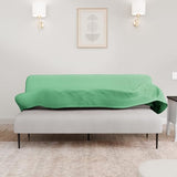 LANE LINEN Armless Futon Cover - Easy Stretchable Futon Covers Full Size, Soft Elastic Textured Fabric Sofa Bed Cover, Sofa Protector Cover for Kids, Machine Washable Couch Slipcover - Neptune Green LANE LINEN