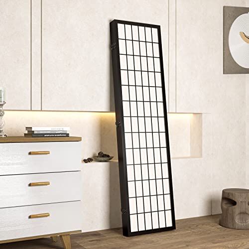 Salfanre 8 Panel Shoji Screen Room Divider, Japanese Room Divider for Room Separation, 66.9 Inches Folding Privacy Screens for Hoom Bedroom Office, Assembly-Free, Black Salfanre