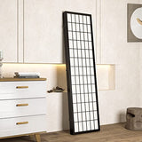 Salfanre 8 Panel Shoji Screen Room Divider, Japanese Room Divider for Room Separation, 66.9 Inches Folding Privacy Screens for Hoom Bedroom Office, Assembly-Free, Black Salfanre