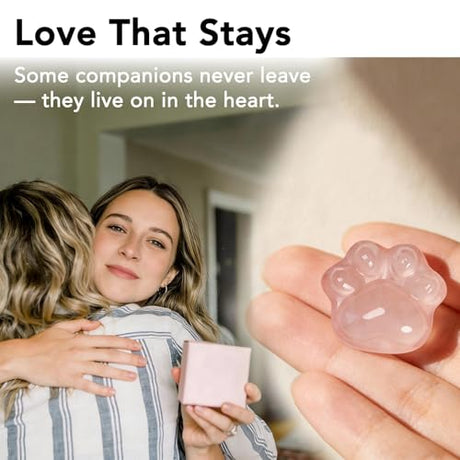 Pet Loss Sympathy Gift – Rose Quartz Heart Crystal with Memorial Card, In Loving Memory Keepsake, Healing Crystal for Dog Loss, Bereavement Support Gift, Pocket Hug for Easter Comfort (Pet Loss) Nuyviare