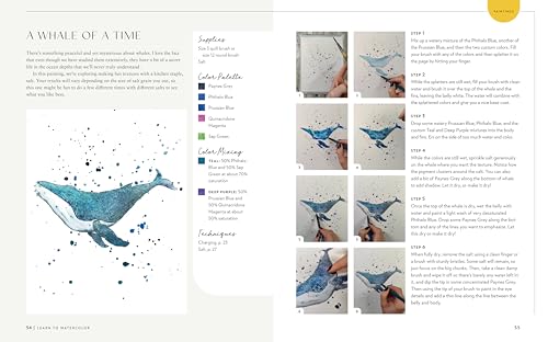 Learn to Watercolor: 20 Step-by-Step Beginner-Friendly Lessons on Watercolor Paper - Includes Watercolor Pad with Sketches – No Drawing Required! (Watercolor This Book) WoodArtSupply