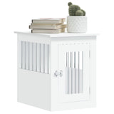 vidaXL Dog Crate Furniture-Indoor Puppy Kennel/End Table, White, Engineered Wood & Steel, 17.7"x24.4"x23.2" vidaXL