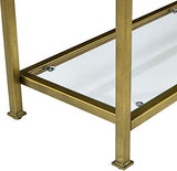 Crosley Furniture Aimee Sofa Console Table with Storage Shelves for Hall, Entryway, or Living Room, Gold and Glass Crosley Furniture