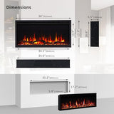 PuraFlame Herman 36 Inch Smart Linear Electric Fireplace - Premium Flame with 9 Colors, Clean Design, Recessed in-Wall or Wall-Mount or Free Standing, Compatible with Alexa and Google Assistant PuraFlame